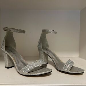 Elegant Silver Heeled Sandals
